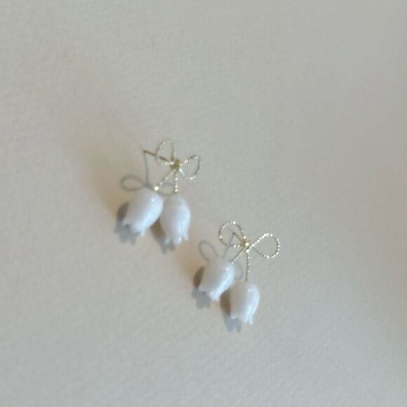 Flower drop earrings M871 - Picture 2 of 3